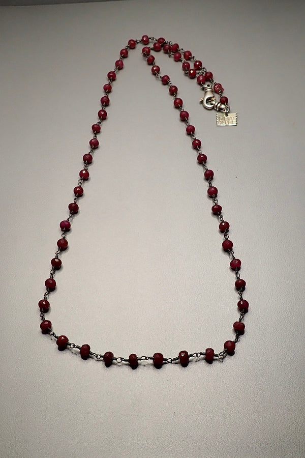 RUBY ROSARY NECKLACE - two made