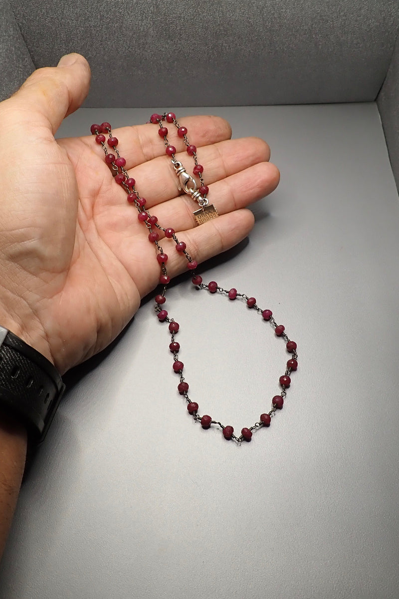 RUBY ROSARY NECKLACE - two made
