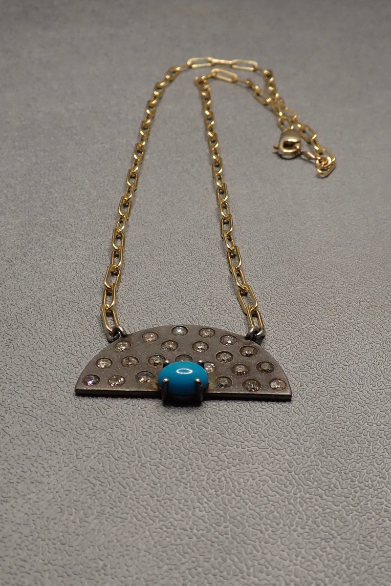 TURQUOISE & DIAMONDS PENDANT