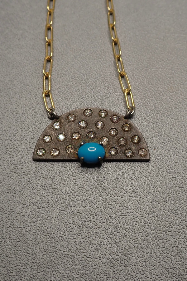 TURQUOISE & DIAMONDS PENDANT