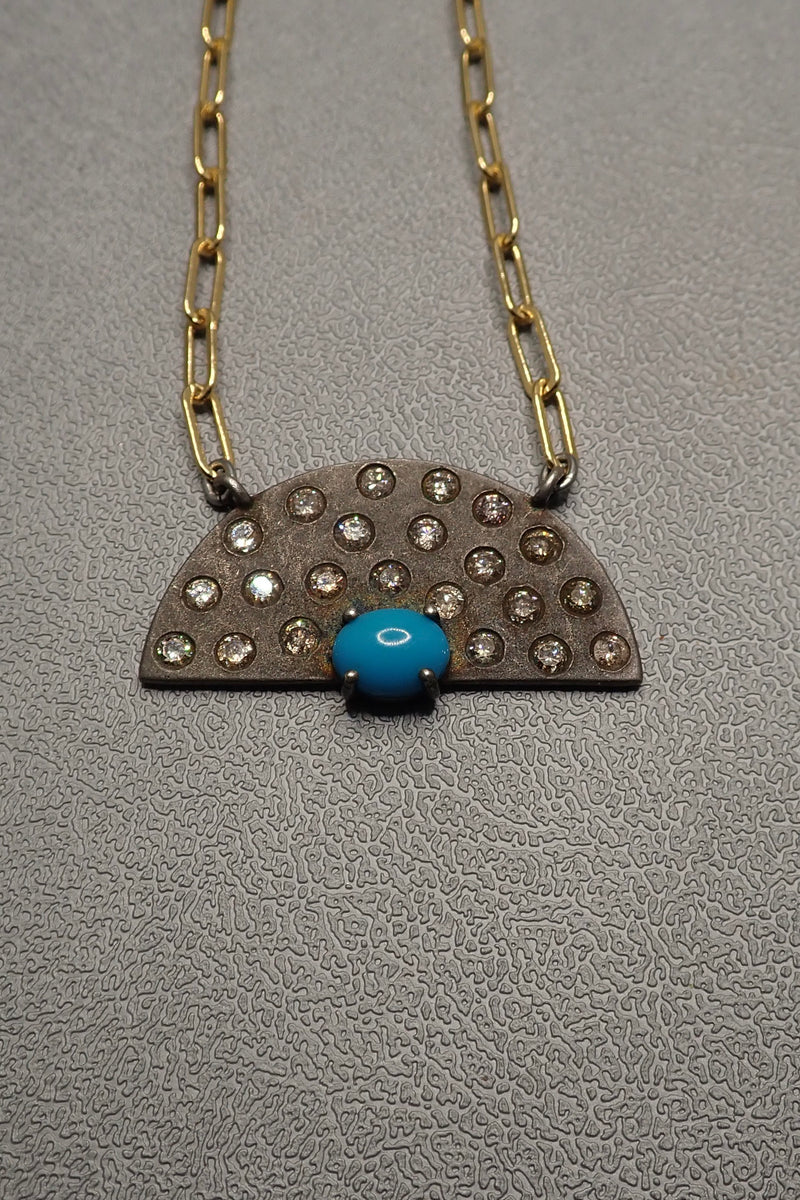 TURQUOISE & DIAMONDS PENDANT