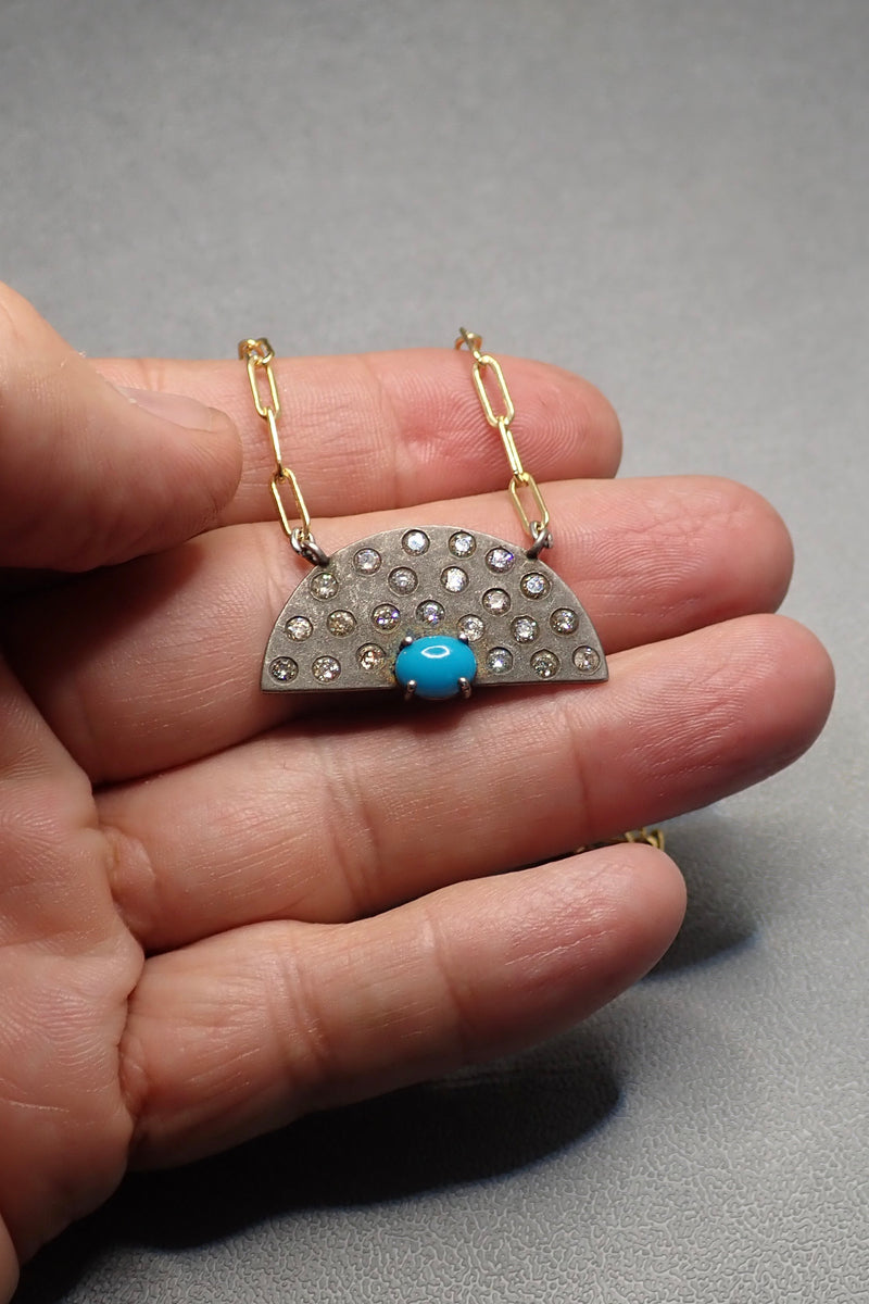 TURQUOISE & DIAMONDS PENDANT