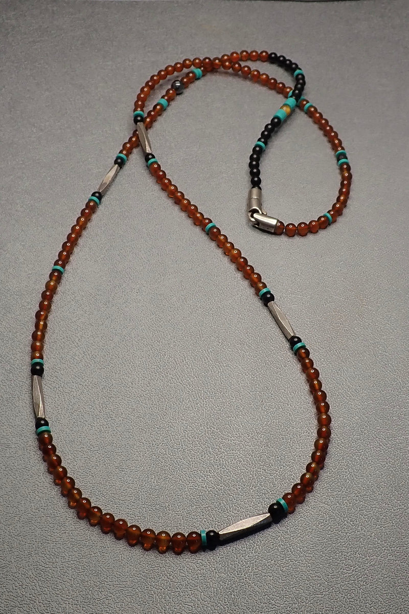 CARNELIAN BEADED NECKLACE - only one made