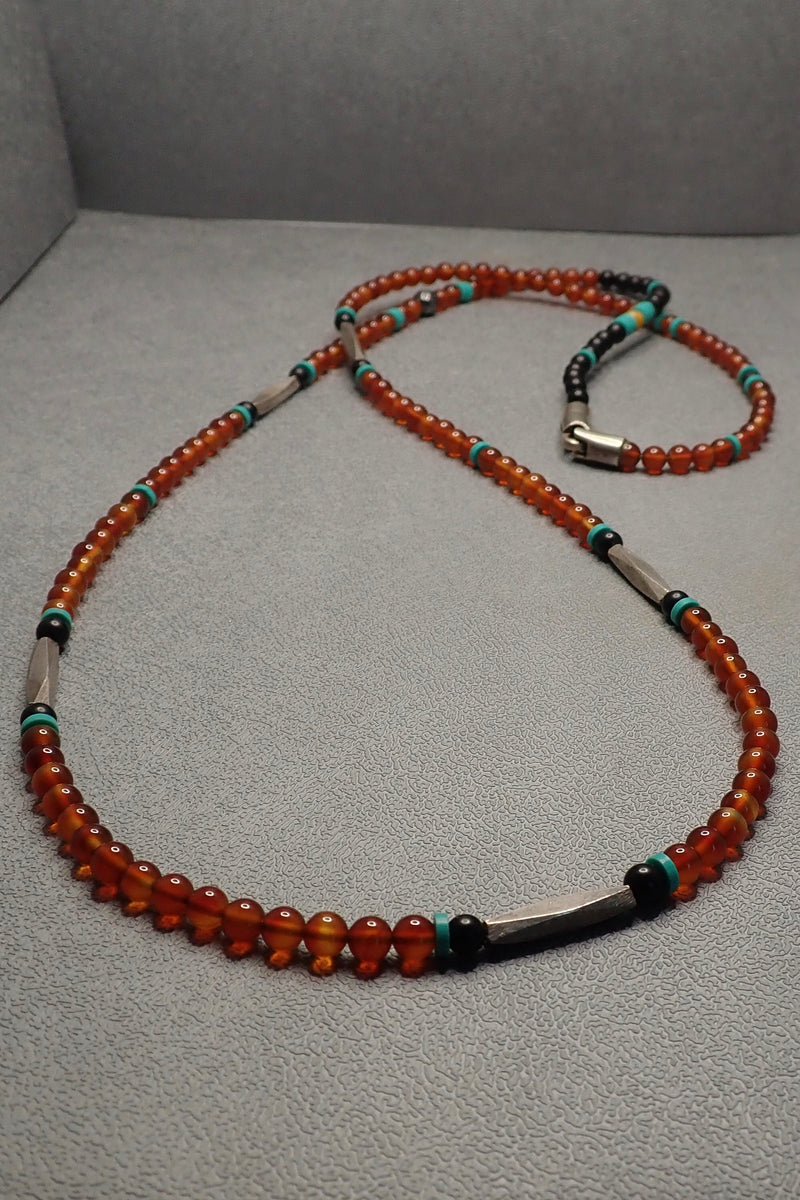 CARNELIAN BEADED NECKLACE - only one made