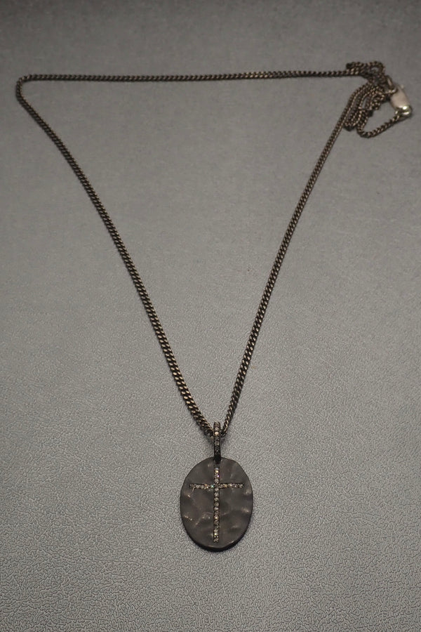 DIAMOND SHIELD CROSS NECKLACE