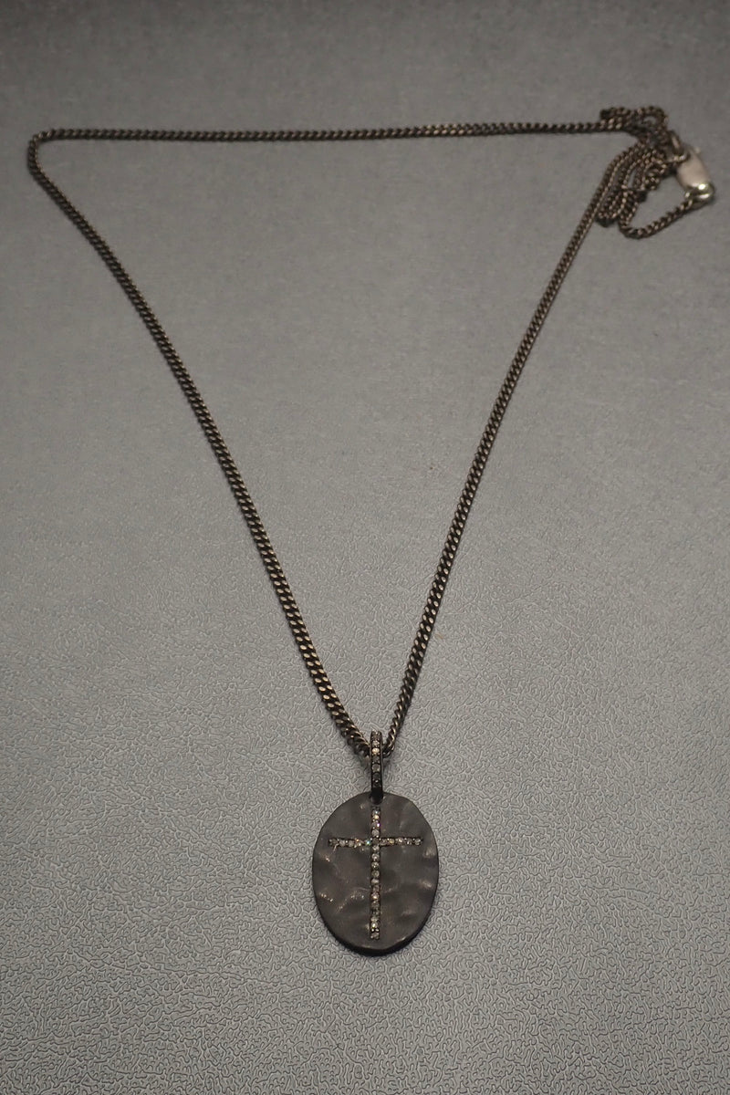 DIAMOND SHIELD CROSS NECKLACE