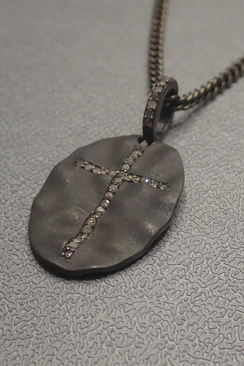 DIAMOND SHIELD CROSS NECKLACE