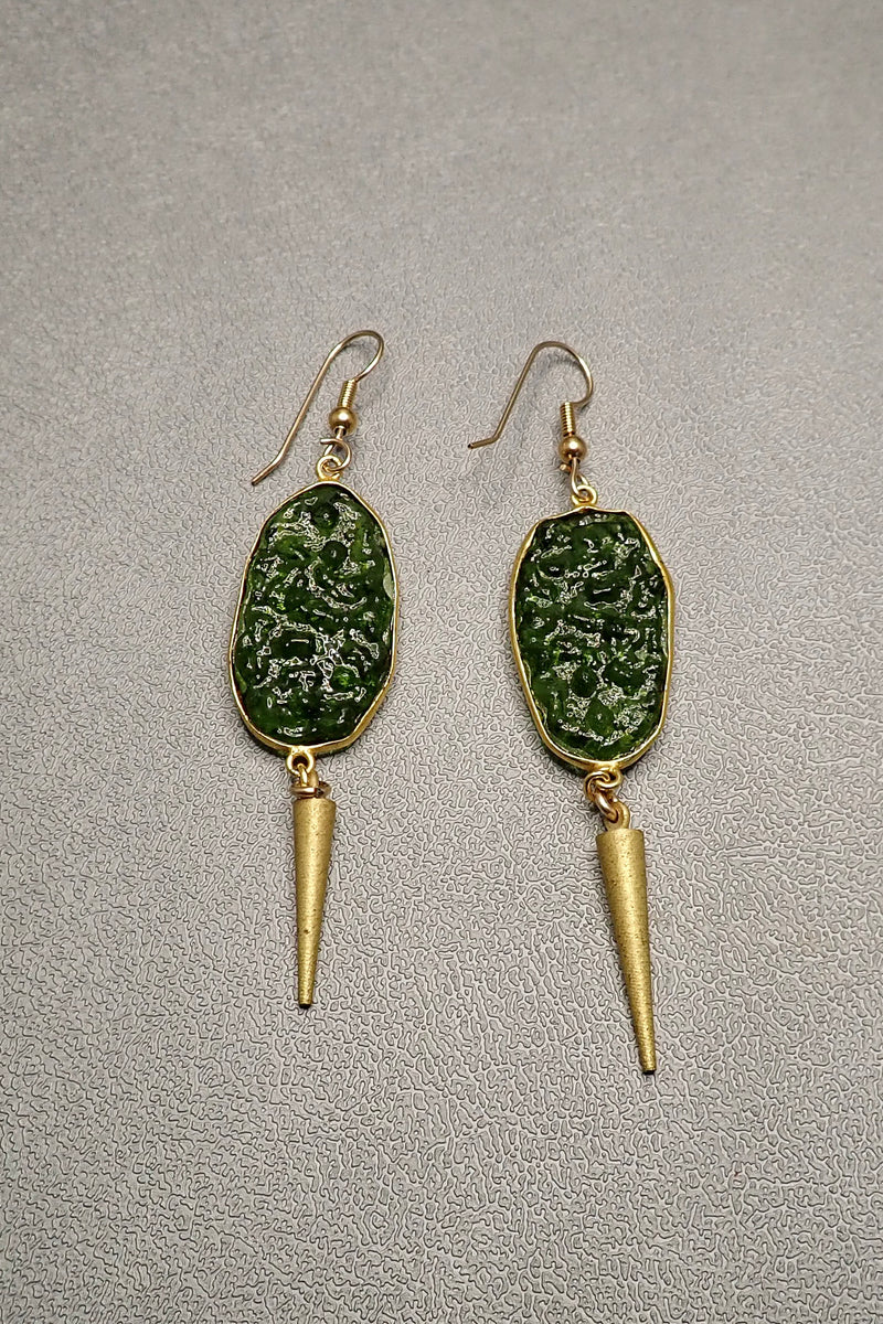 VITROUX GREEN ONYX EARRINGS