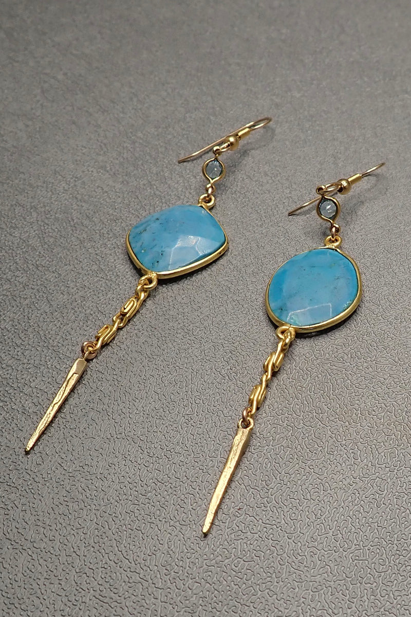 TURQUOISE SPIKES EARRINGS