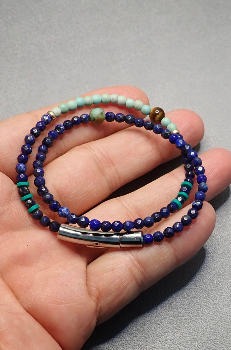 DOUBLE WRAP LAPIS LAZULI BRACELET