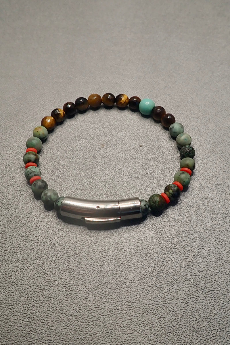 TIGER EYES & TURQUOISE BRACELET