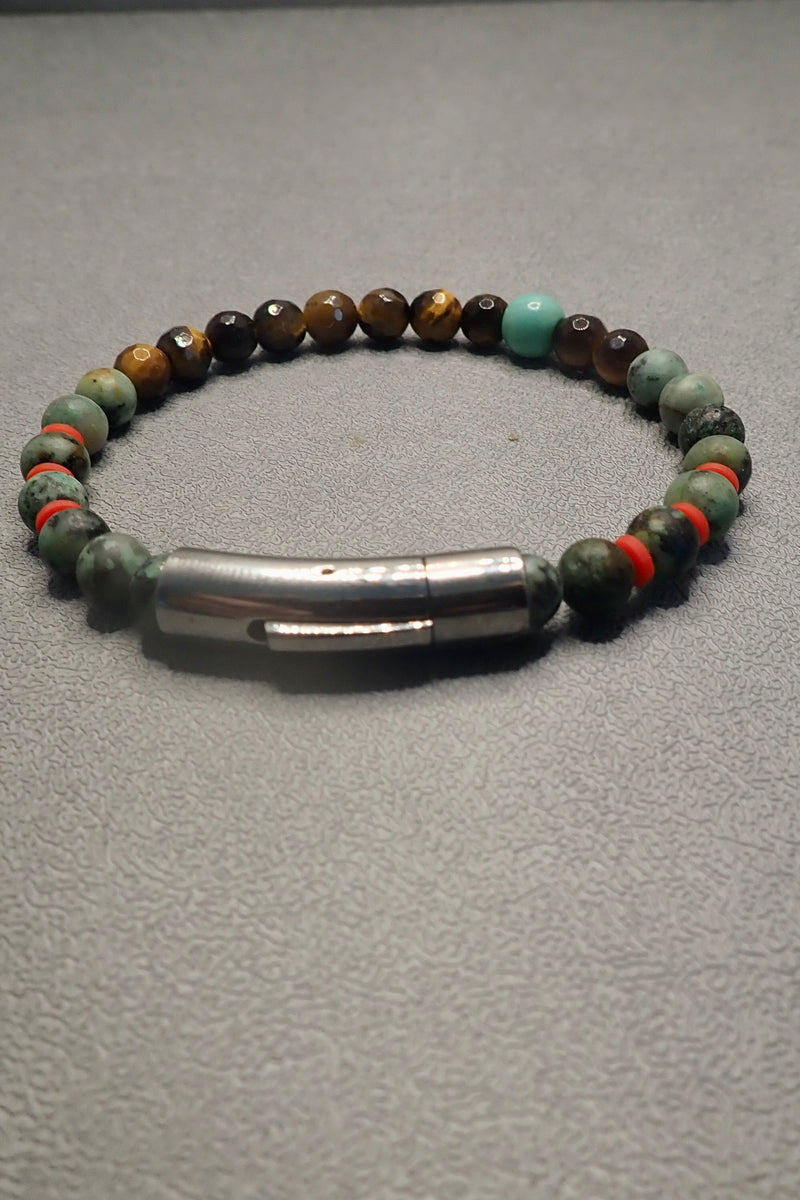 TIGER EYES & TURQUOISE BRACELET