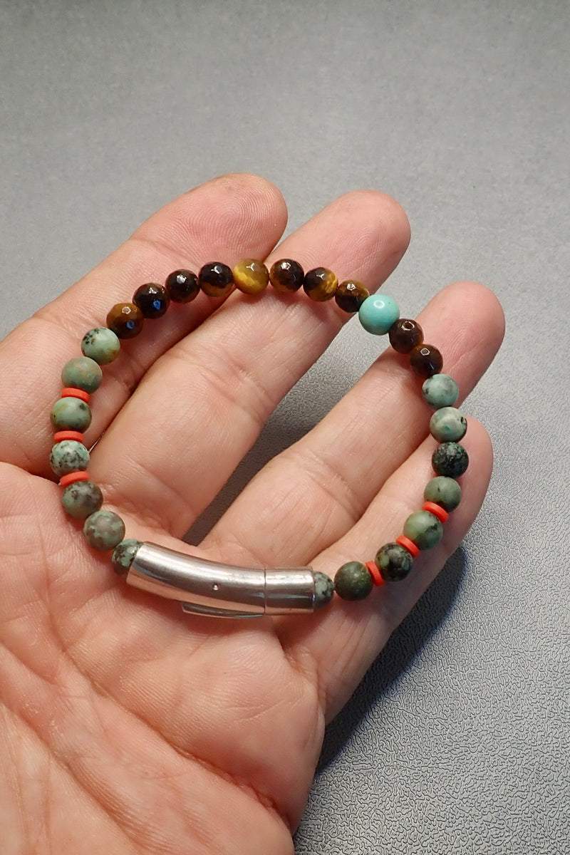 TIGER EYES & TURQUOISE BRACELET