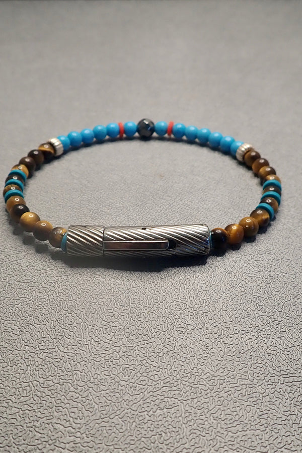 TURQUOISE/TIGER EYES BRACELET