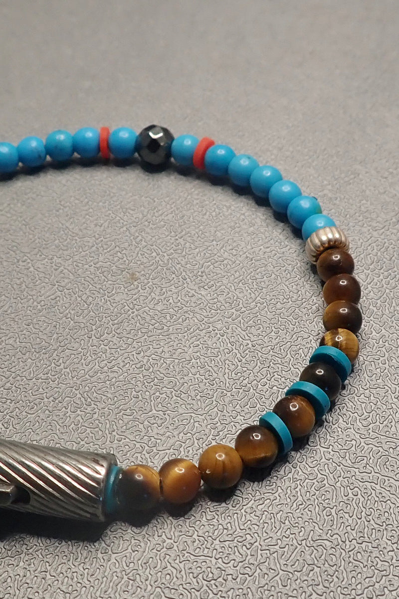 TURQUOISE/TIGER EYES BRACELET