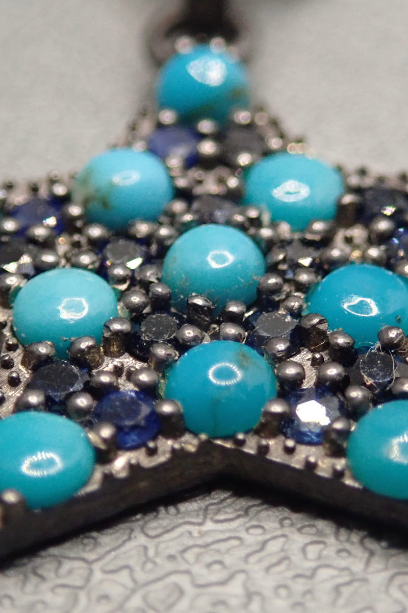 TURQUOISE & SAPPHIRE STAR PENDANT