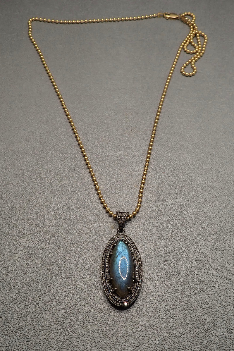 LABRADORITE DIAMONDS NECKLACE