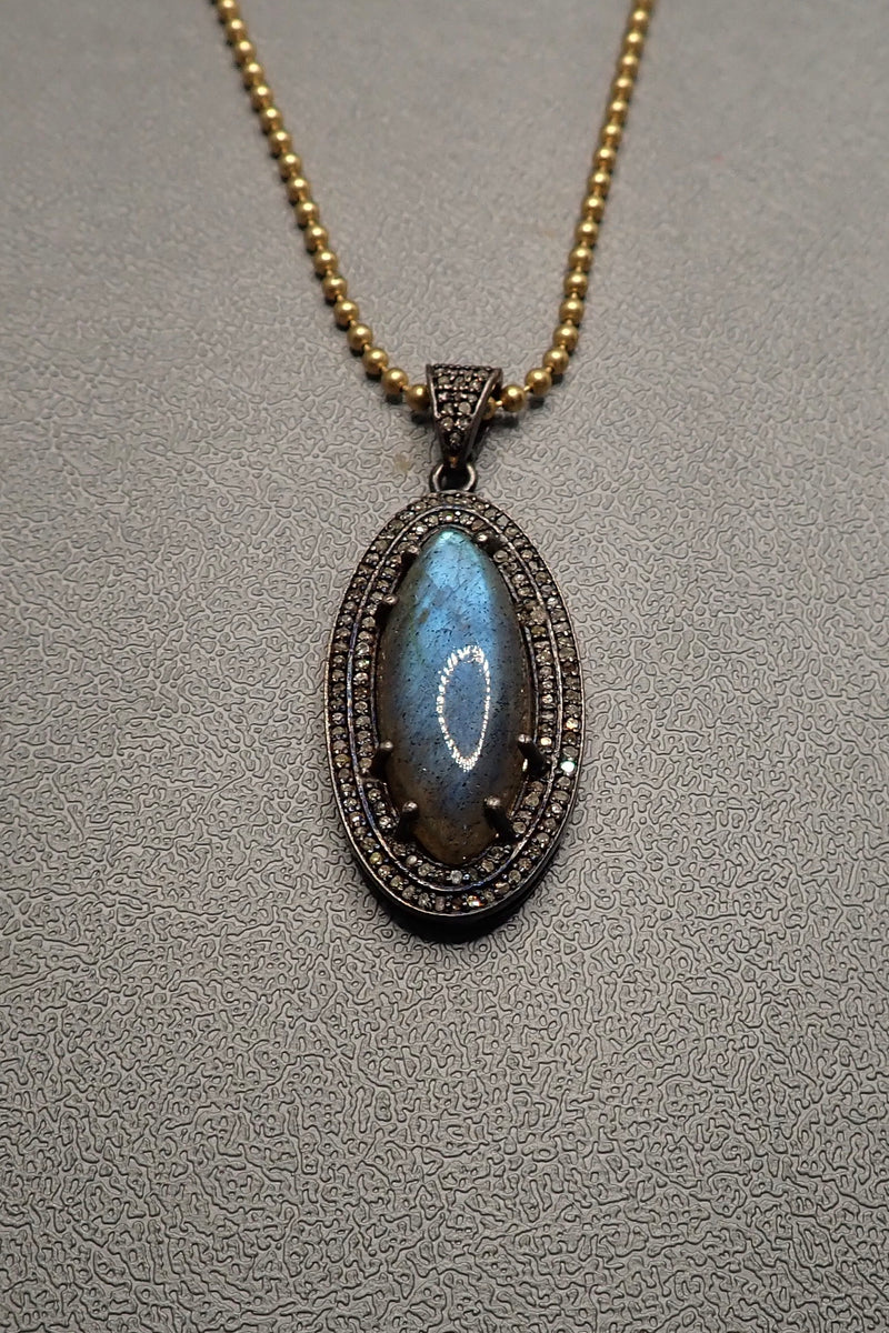 LABRADORITE DIAMONDS NECKLACE