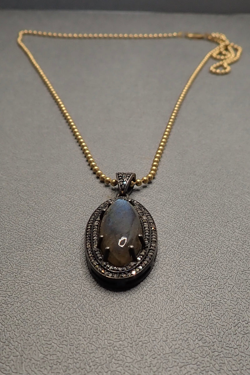 LABRADORITE DIAMONDS NECKLACE