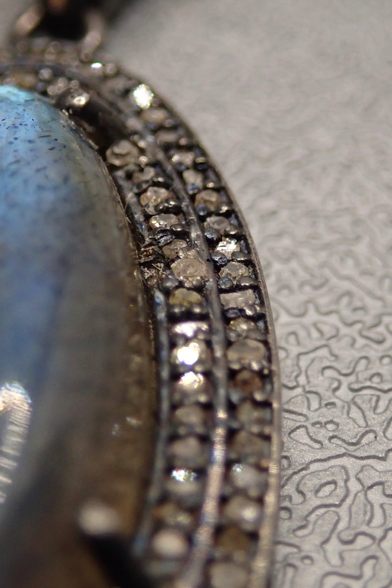 LABRADORITE DIAMONDS NECKLACE