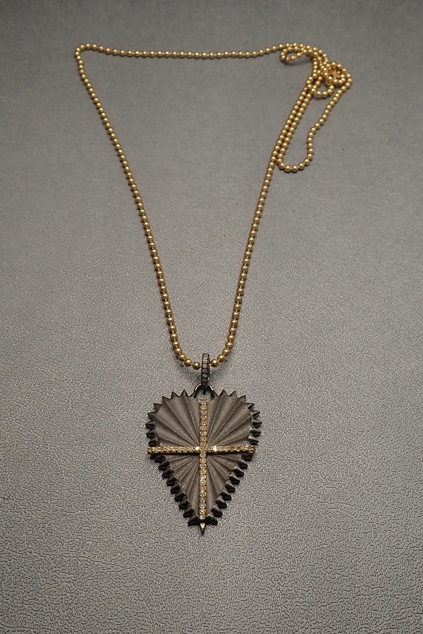 DIAMOND CROSS SHIELD NECKLACE