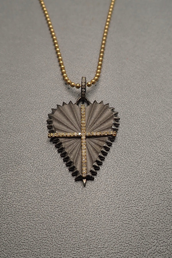 DIAMOND CROSS SHIELD NECKLACE