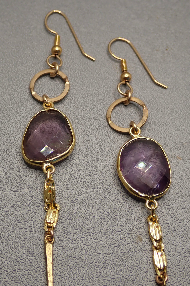 AMETHYST SPIKES EARRINGS
