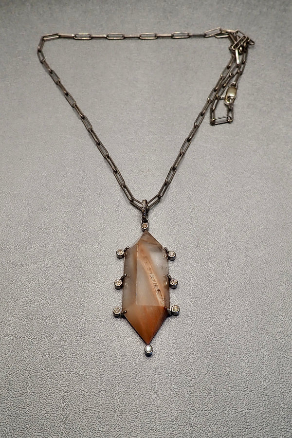 ORANGE RUTILATED QUARTZ NECKLACE