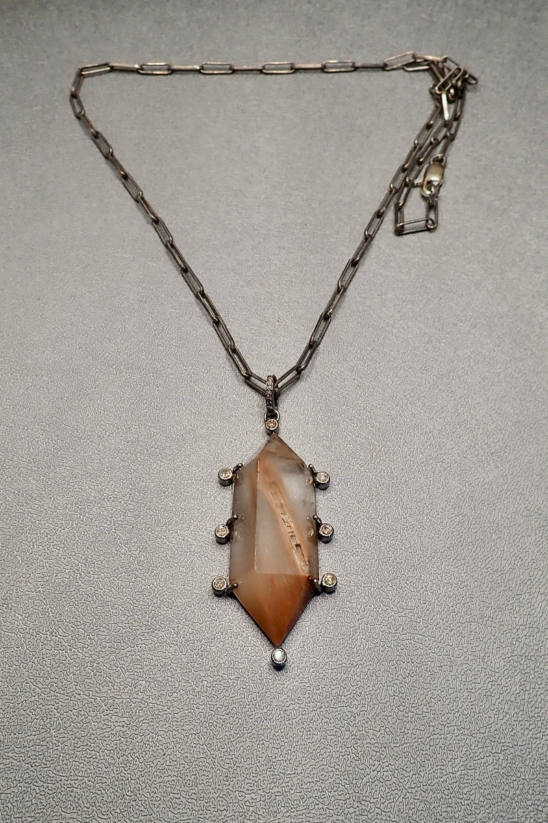 ORANGE RUTILATED QUARTZ NECKLACE