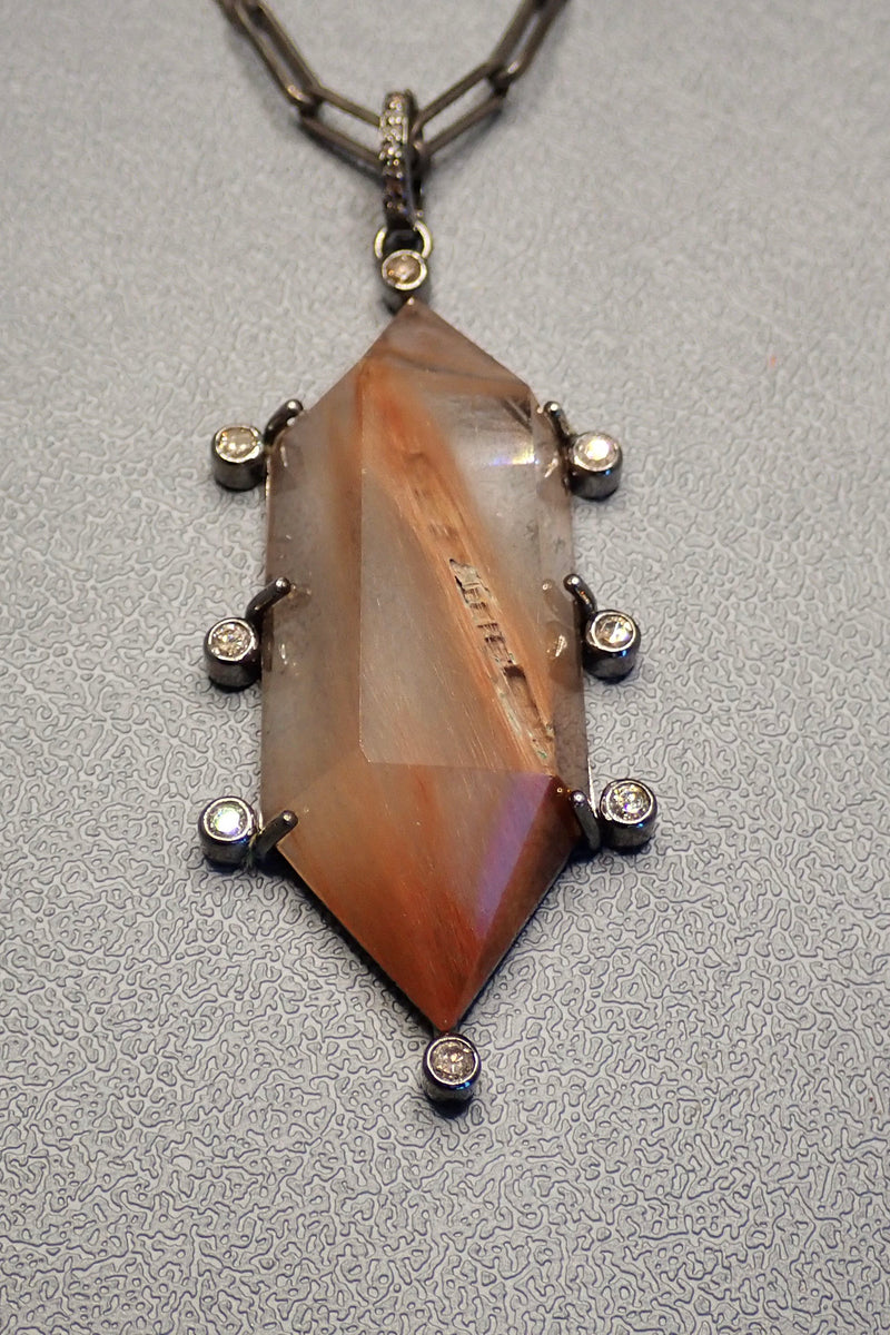 ORANGE RUTILATED QUARTZ NECKLACE