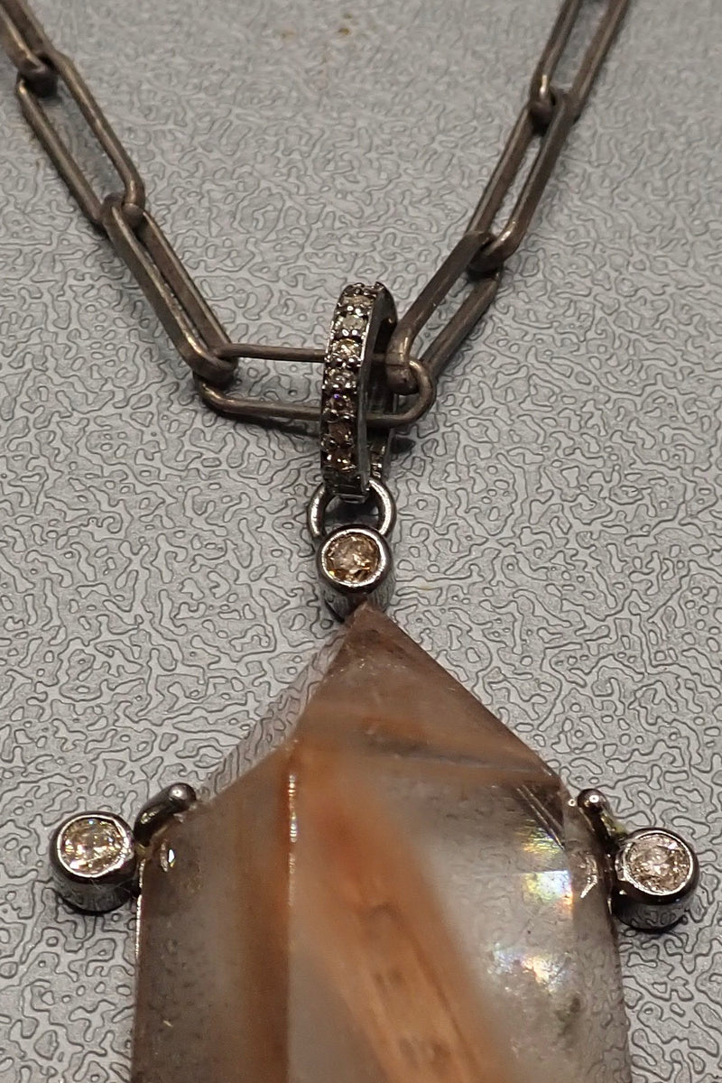 ORANGE RUTILATED QUARTZ NECKLACE