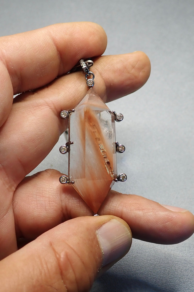 ORANGE RUTILATED QUARTZ NECKLACE
