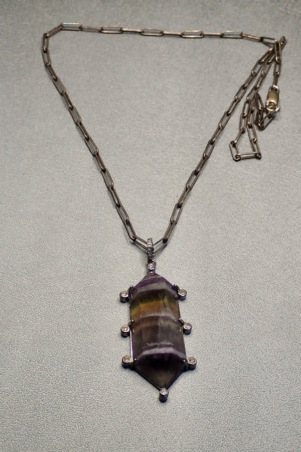 AMETHYST & DIAMONDS NECKLACE