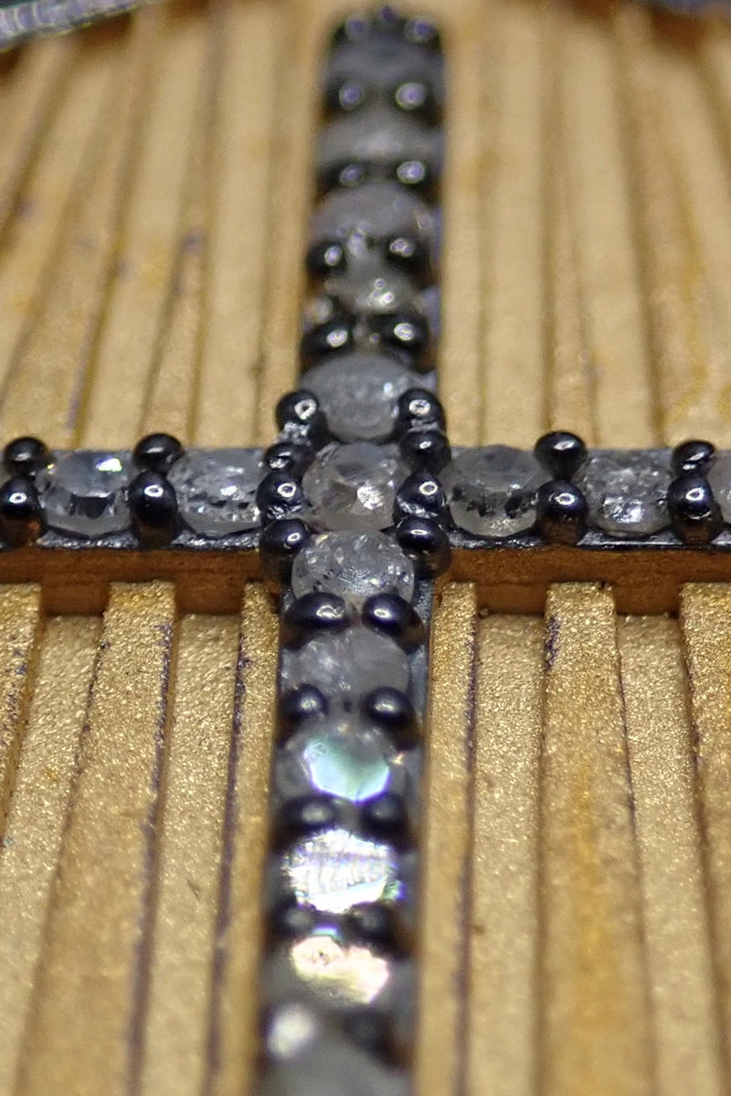 DIAMOND CROSS SHIELD NECKLACE