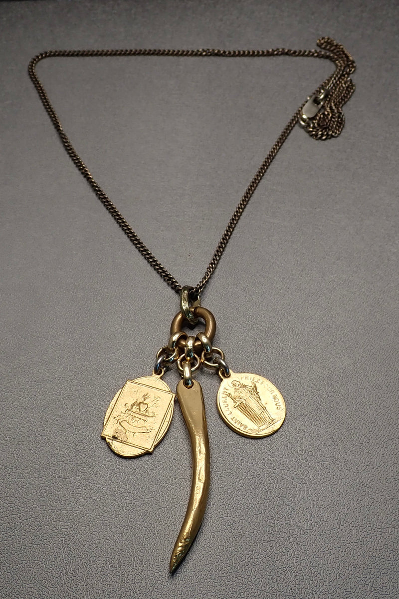 HORN & MEDALS NECKLACE