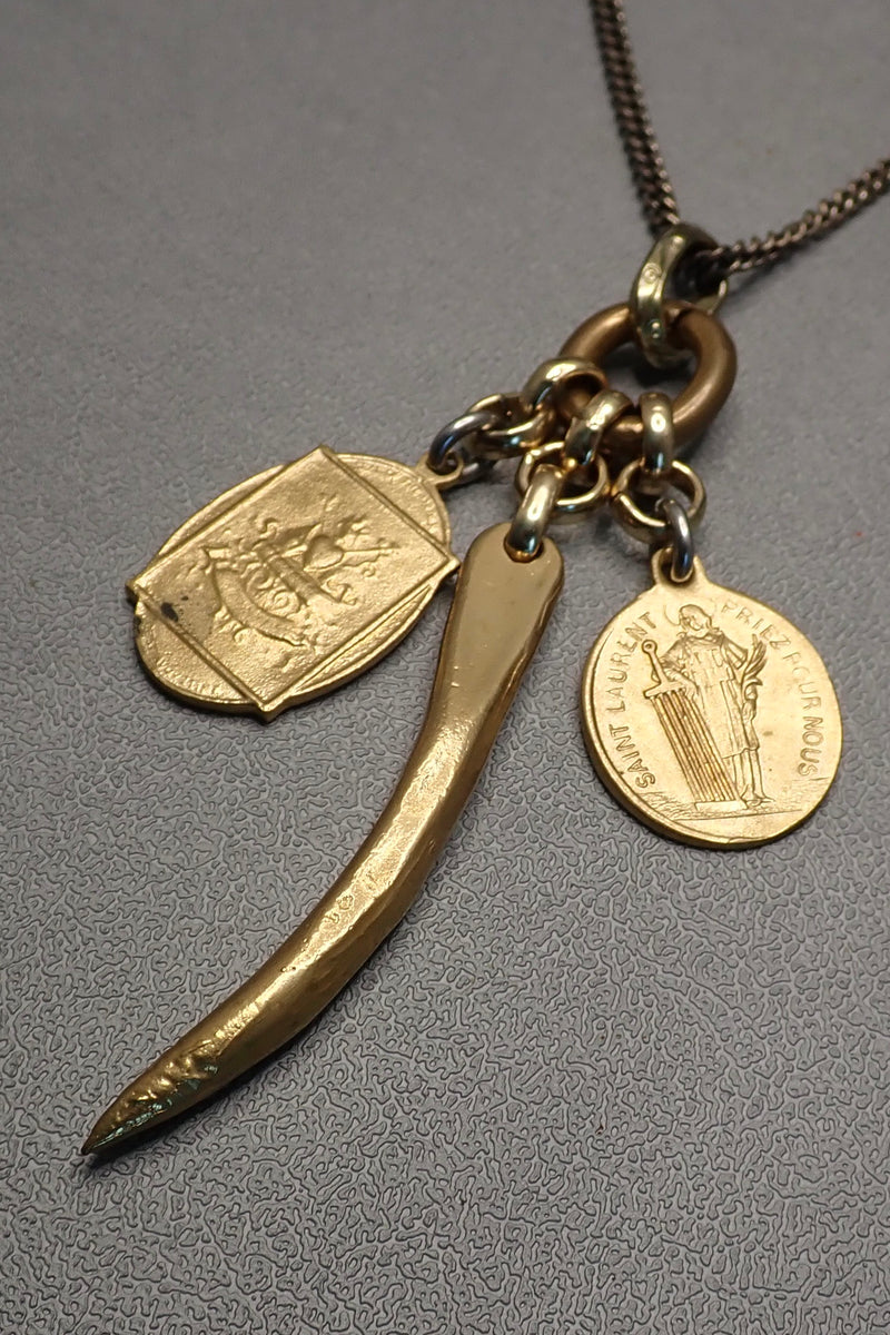 HORN & MEDALS NECKLACE