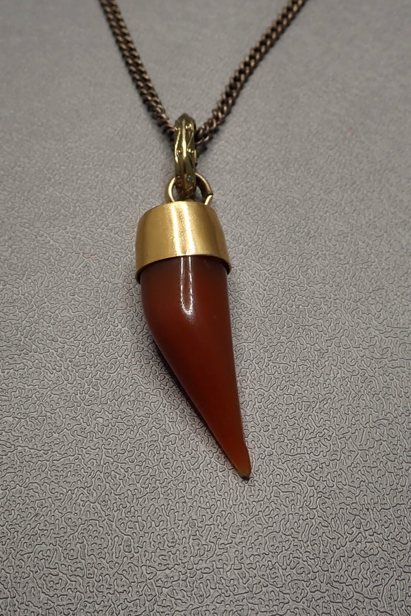 CARNELLIAN HORN  NECKLACE