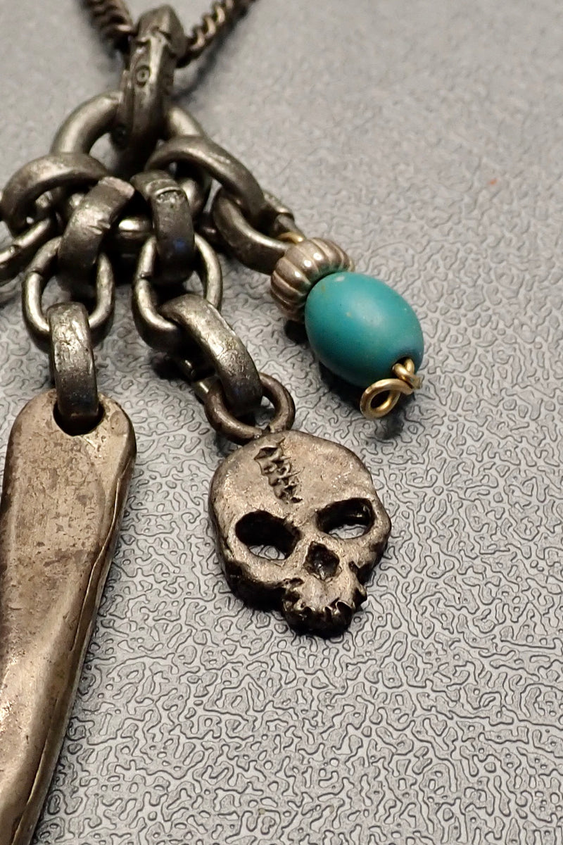 HORN- SKULL -TURQUOISE NECKLACE