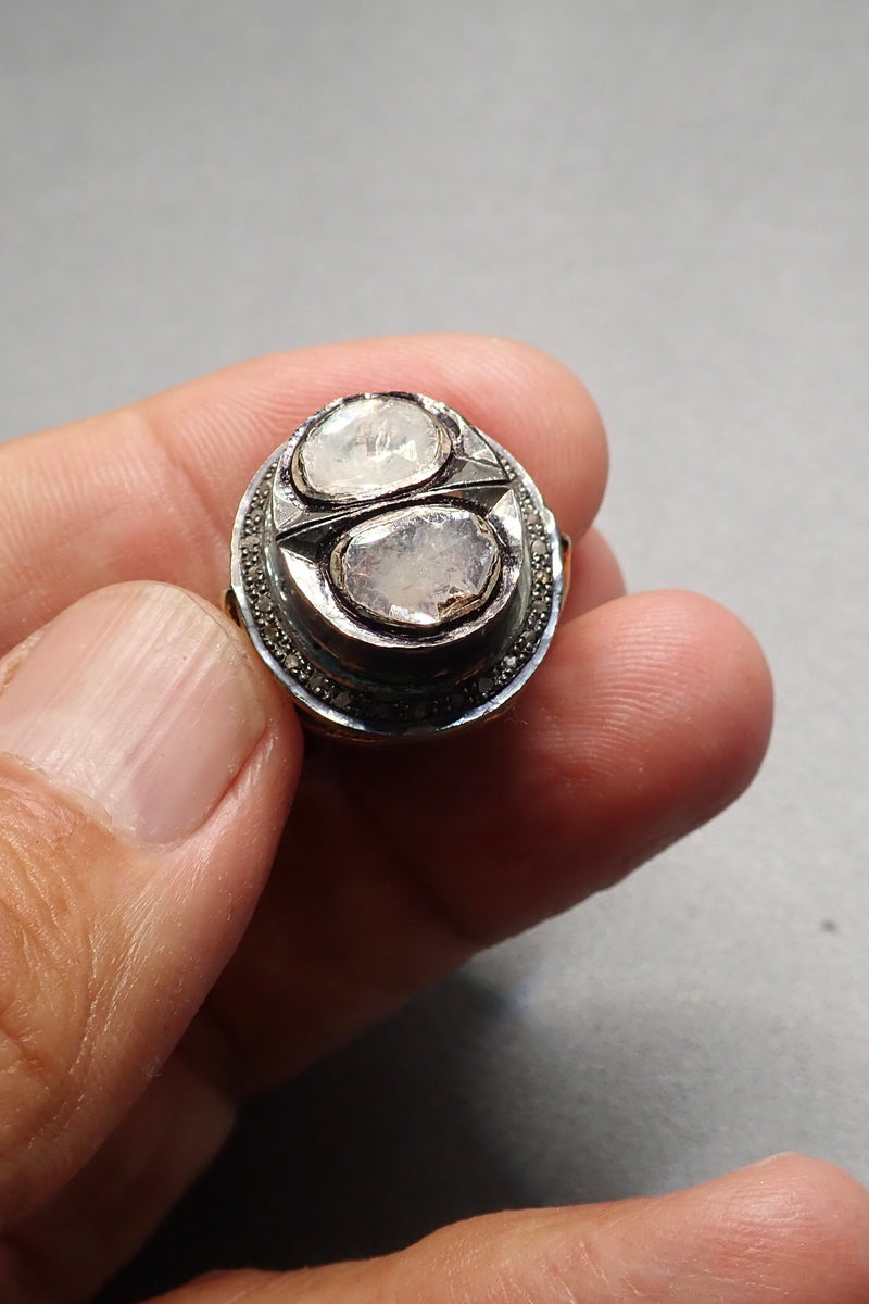 DOUBLE RAW DIAMOND RING