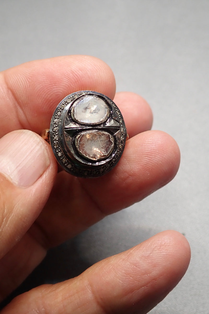 DOUBLE RAW DIAMOND RING
