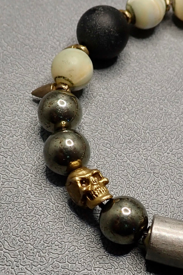 SPIKES MOTHER PEARL STONE BRACELET