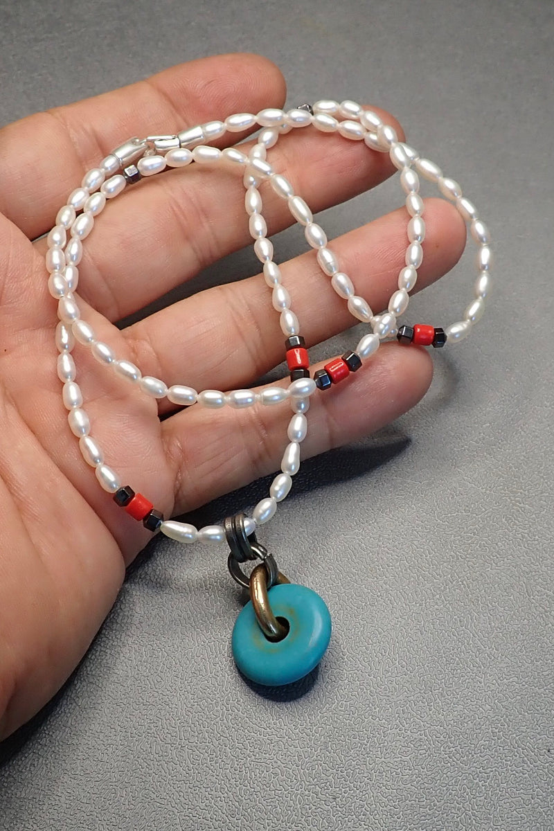 TURQUOISE PEARLS NECKLACE