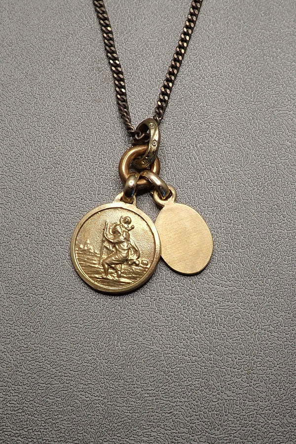 Personalised Oval St Christopher Necklace in 9ct Yellow Gold