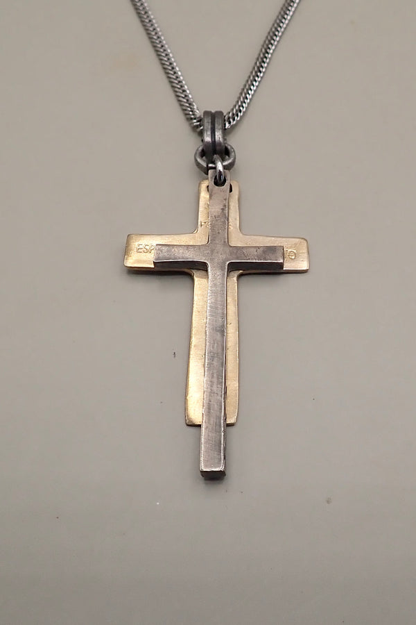 ヴィンテージ！Silver Cross Etching ネックレス② DOUBLE CROSS NECKLACE II – Dirty Hands Jewelry