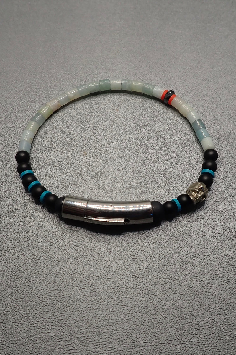 AMAZONITE & BLACK ONYX  BRACELET