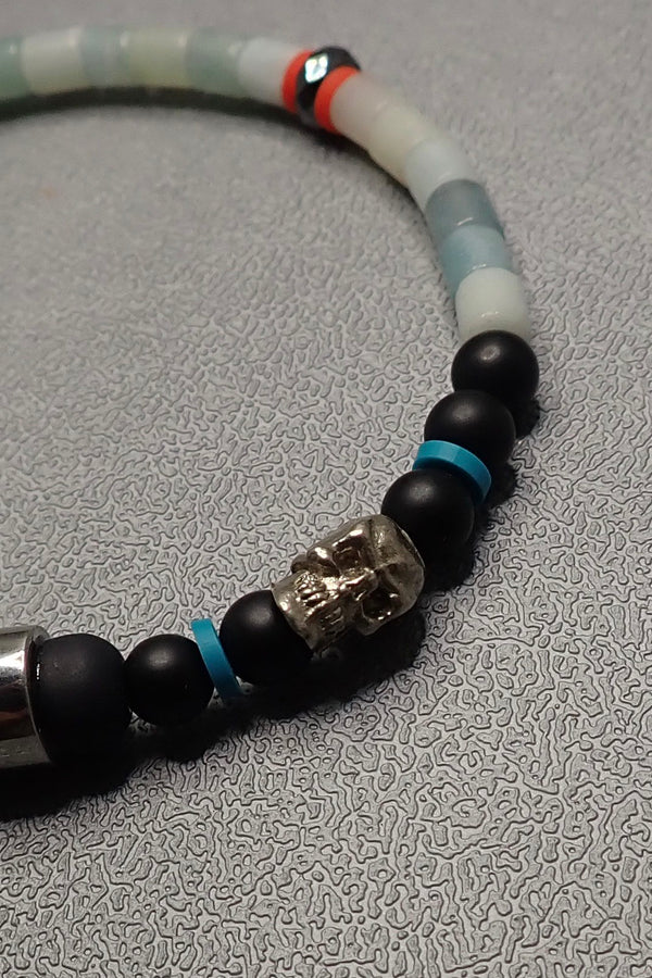 AMAZONITE & BLACK ONYX  BRACELET