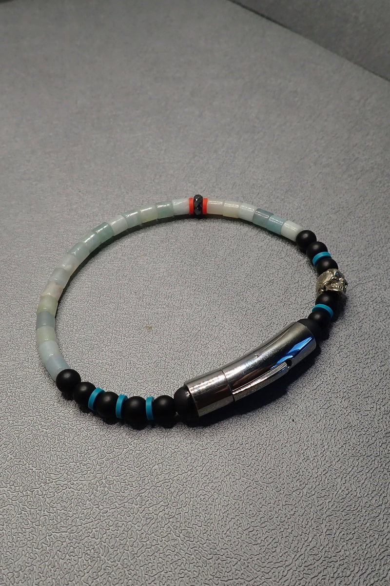 AMAZONITE & BLACK ONYX  BRACELET