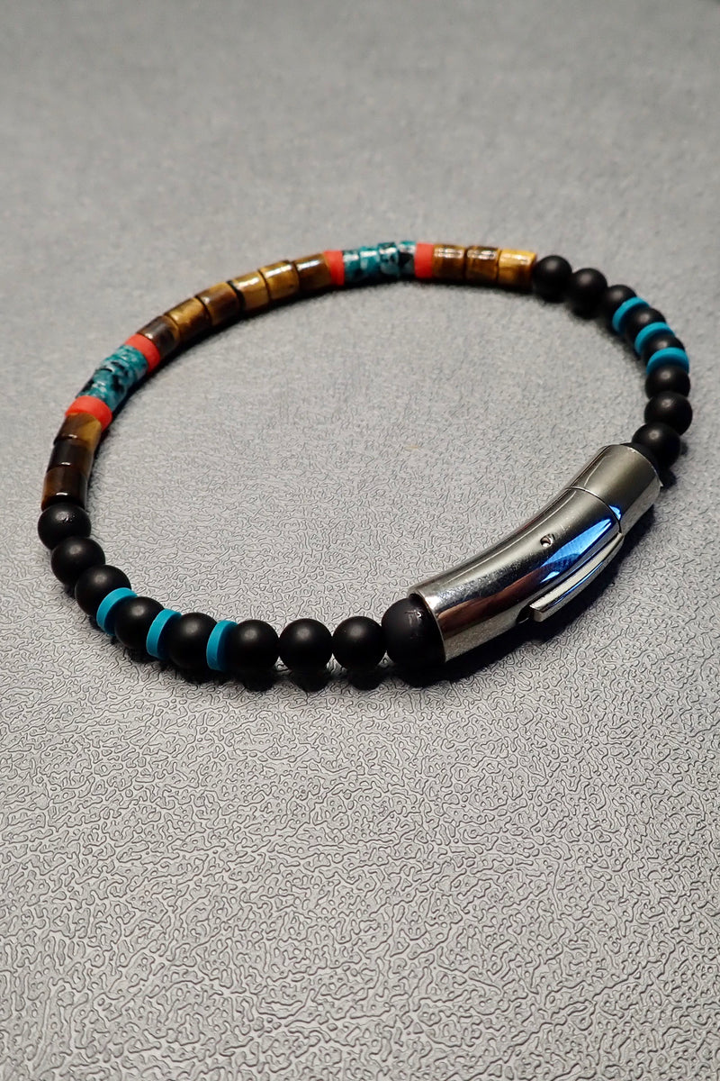 TURQUOISE/TIGER EYES BRACELET