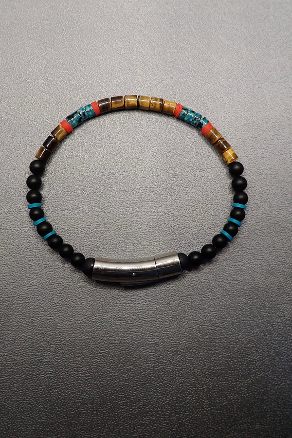 TURQUOISE/TIGER EYES BRACELET