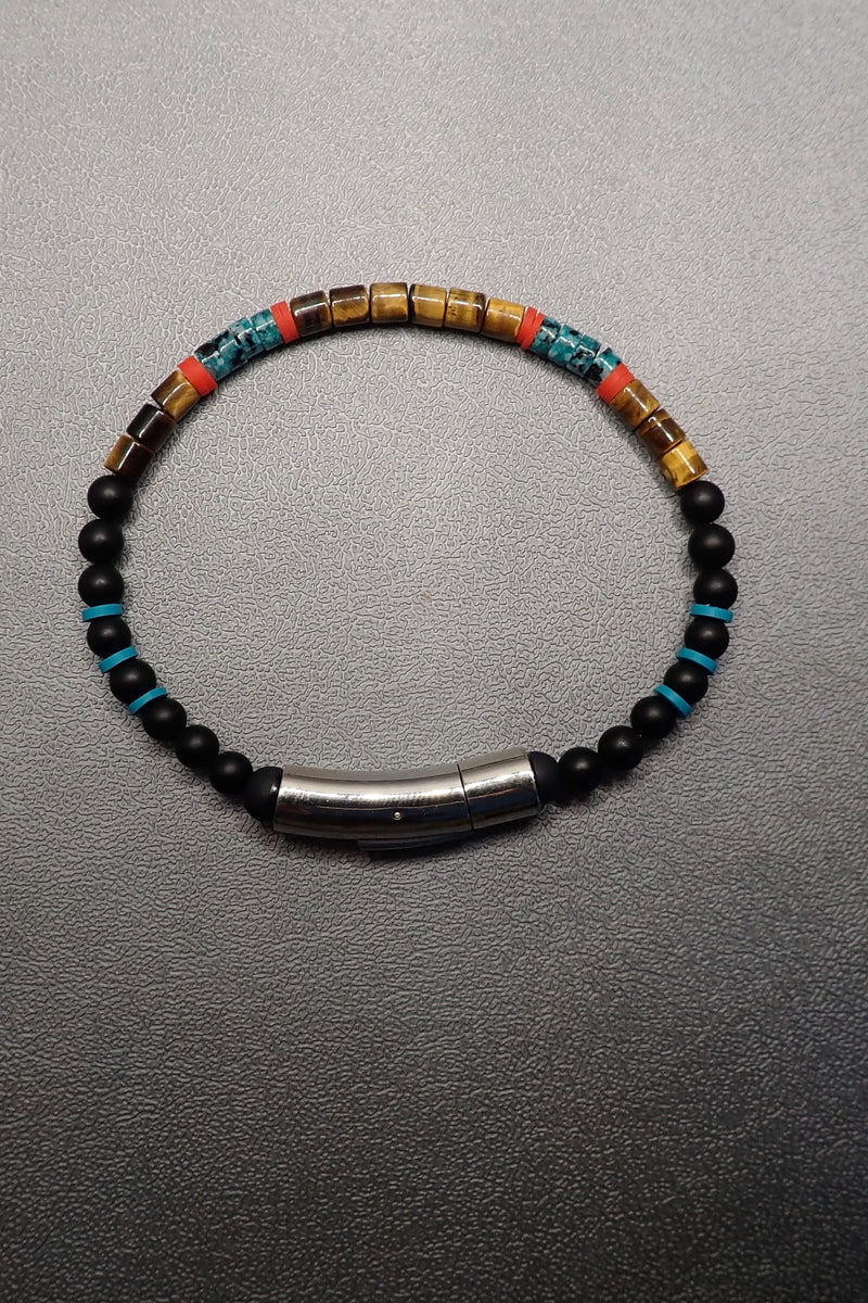 TURQUOISE/TIGER EYES BRACELET
